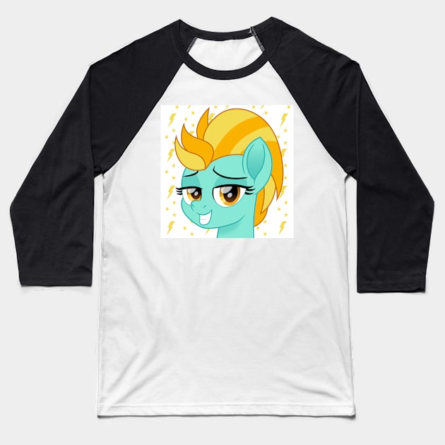 Lightning Dust portrait Baseball T-Shirt by CloudyGlow